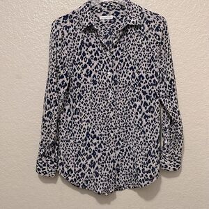 Equipment Femme Silk Slim Signature Animal‎ Print Button Down Size XS